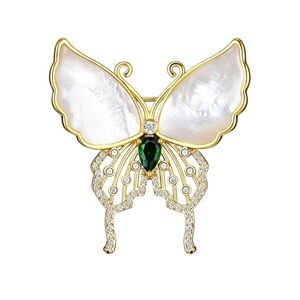 Swarovski Crystal Mother of Pearl Butterfly Brooch